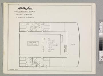 Cargo-passenger vessels, passenger accommodations : S. S. Hawaiian Fisherman