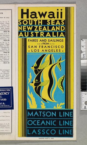 Hawaii - South Seas - New Zealand - Australia fares and sailings from San Francisco - Los Angeles