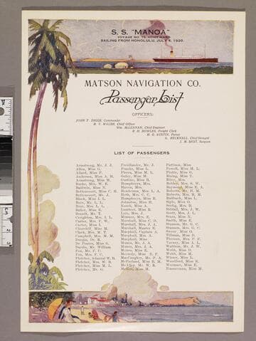 Passenger list