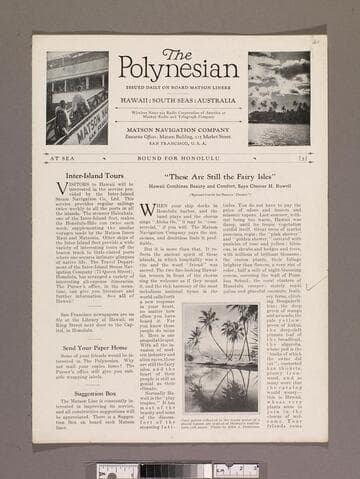 The Polynesian : issued daily on board Matson liners