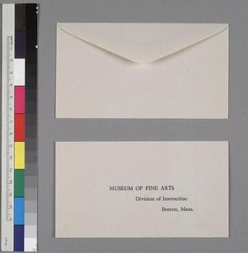Two envelopes : Museum of Fine Arts, Division of Instruction, Boston, Mass