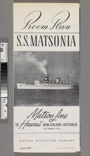 Room plan S. S. Matsonia