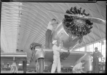 Building a new Delta Northrop plane. 1933