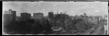 Biltmore Hotel under construction, Pershing Square, Los Angeles. 1922