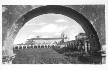 Mission San Luis Rey looking through arch