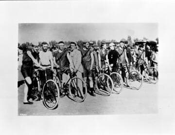 Bicycle race, Riverside team, L.A., Oct. 3, 1893