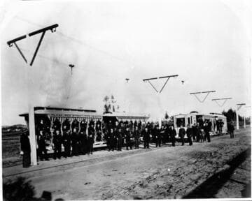 Los Angeles Electric Railway Company, first electric street railroad in Los Angeles, from Plaza to Pico Heights