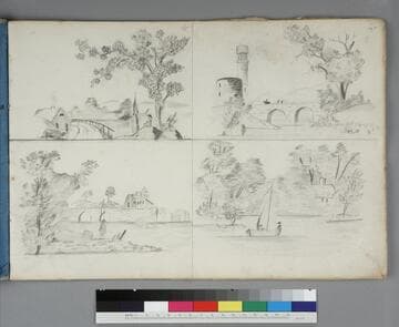 Drawing book of original drawings created by M.H.B., 1852