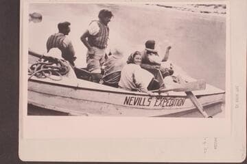 The Nevills party in the Marble-Grand Canyon run. Del Reed; Elzada Clover; Lorin Bell; Lois Jotter; Norm Nevills