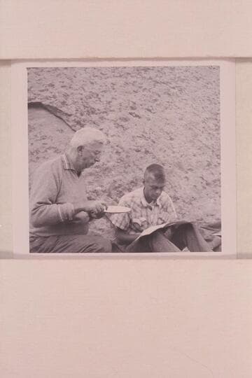 Noell Morss and Christy Turner work the archeology; camp at head of middle fork of 73