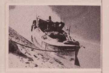 Stanton boat moored at Granite Park.  Probable launch stop 1890, Mar. 01 or camp of the previous night