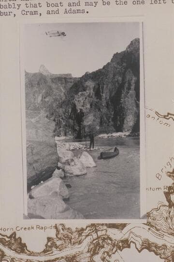 Dave Rust's folding boat near mouth of Bright Angel Creek