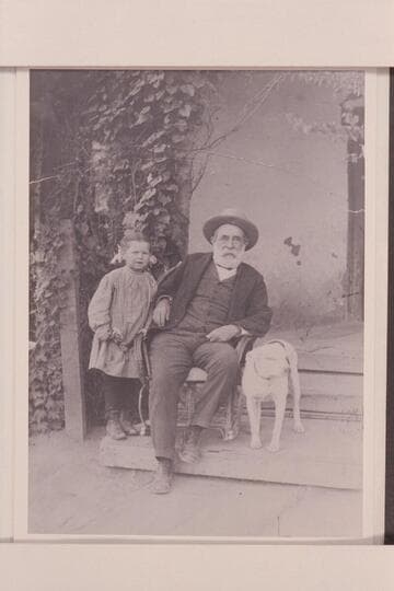Captain Isaac Polhamus with grand-daughter Belle, daughter of Mrs. Agnes Hodges