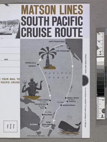 Matson Lines South Pacific cruise route