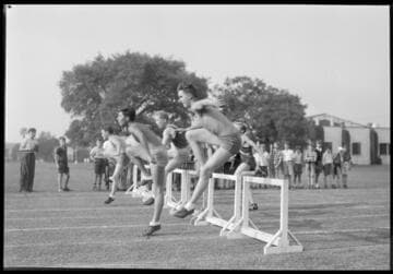Track meet, Polytechnic Elementary School, 1030 East California, Pasadena. May 7, 1939