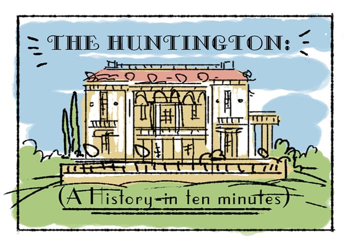 The title frame from the storyboard that director Cosmo Segurson created for the film The Huntington: A History in Ten Minutes