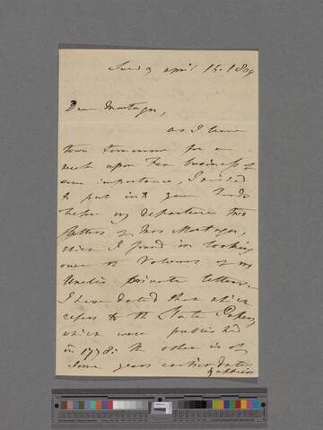 Yorke, Philip, 3rd Earl of Hardwicke. Letter to Matthew Montagu, 4th Baron Rokeby
