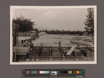 Huntington Library Construction: view showing first floor of the Main Building after casting, looking east