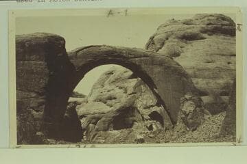 Rainbow Bridge. The markings on the back of the print suggest that it was used in motor boating