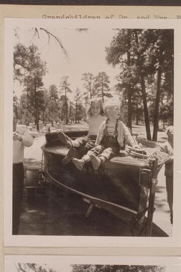 Grandchildren of Dr. and Mrs. Bryant aboard the "BOO" at Grand Canyon, south rim
