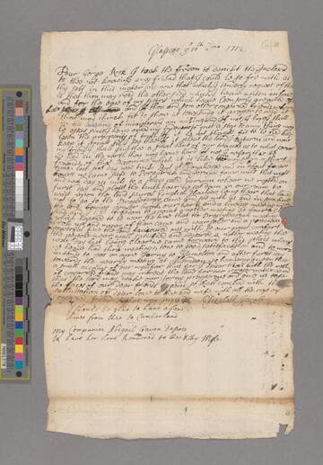 Jacob, Elizabeth. Letter to George Rooke