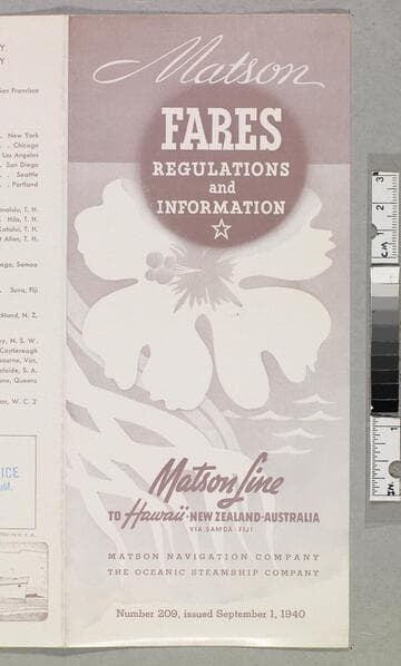 Matson fares regulations and information