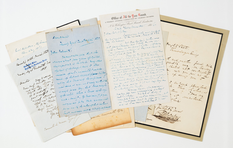 Set of 15 letters by Charles Dickens (1812–1870). The letters were written between 1837 and 1868. Huntington Library, Art Collections, and Botanical Gardens.